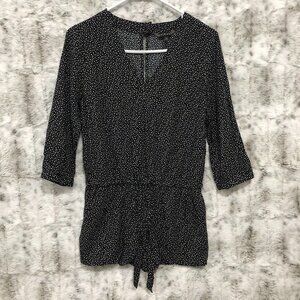 Banana Republic Women's Sz XS Black Dot 3/4 sleeve Shorts Romper